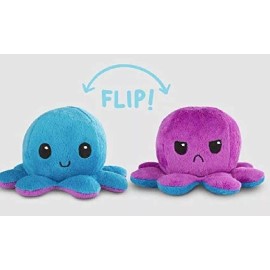 Teeturtle 1 TeeTurtle Reversible Octopus Plushie Purple and Blue Plush Soft toy for kid
