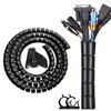 Fanoshon Black Computer Cable Management Sleeve Tube Under Desk Cord