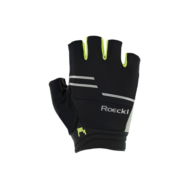 Roeckl Iguna Cycling Gloves Short Black/Yellow 2024: Size: 8.5