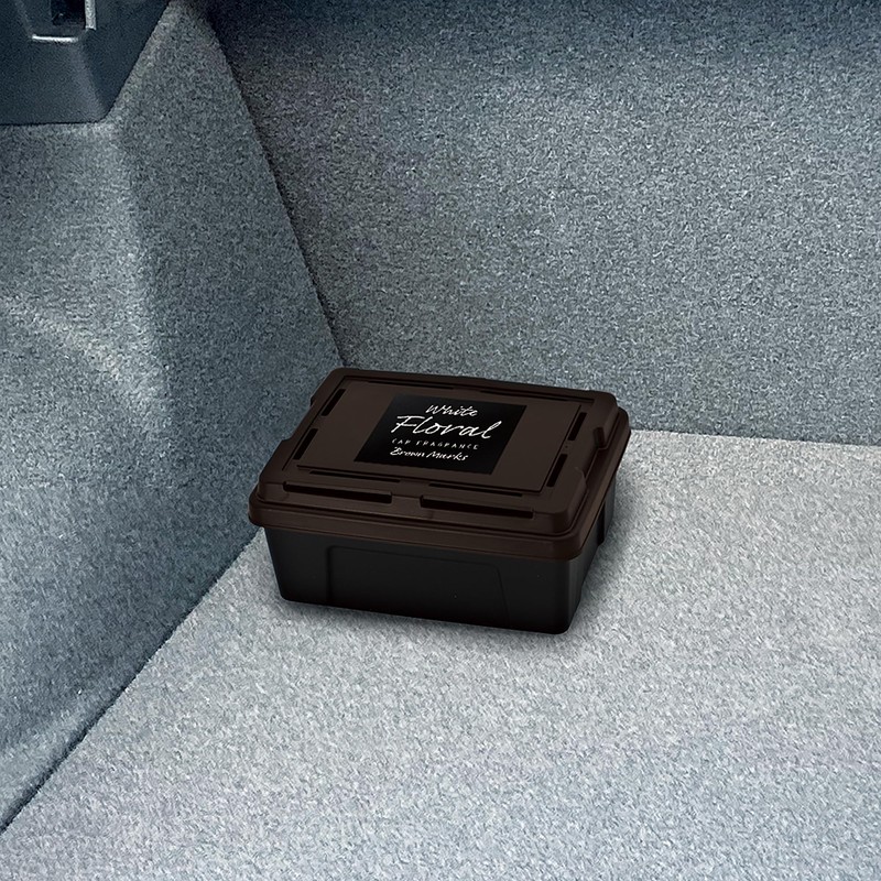 Harukado 3619 Carall Brown Marks Large Box White Floral