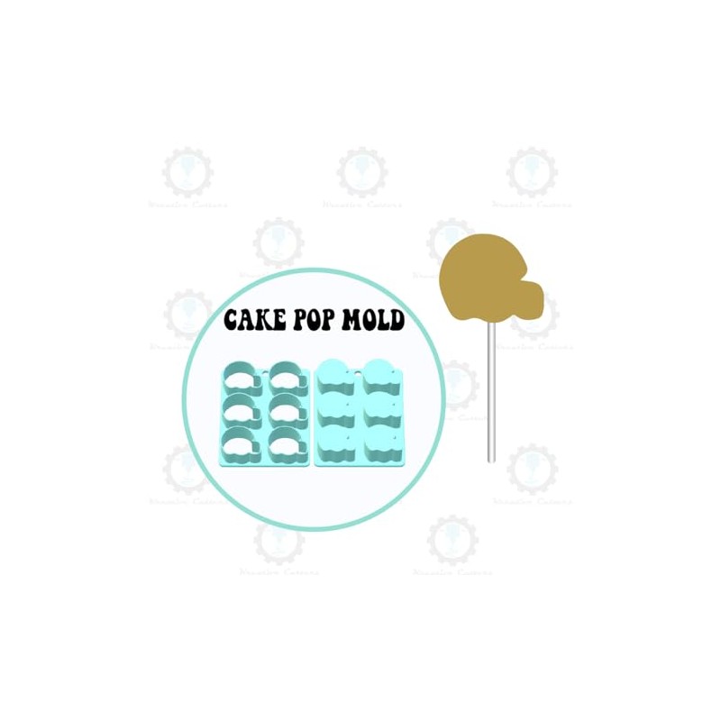 Football Helmet Cake Pop Mold | Single or Multi-popper (6