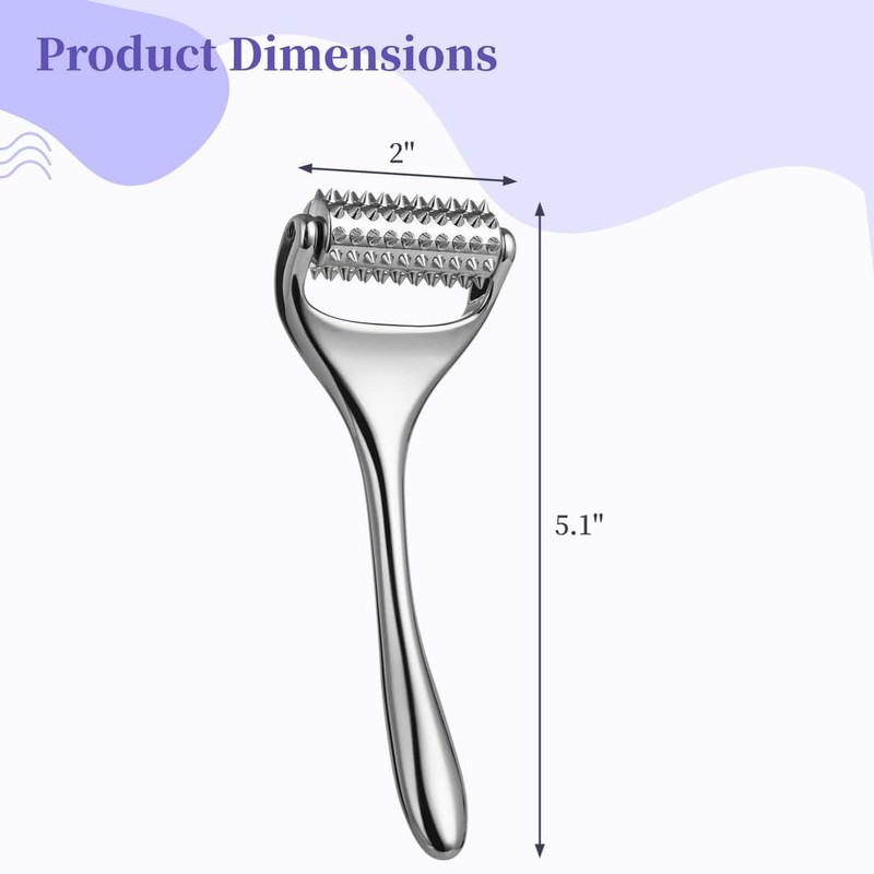 Massage Roller, Handheld Acupuncture Roller, Metal Handheld Acupressure Massager with