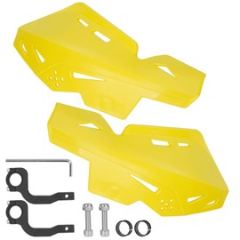 JIAYAN 7/8 Inch 22 mm Dirt Bike Hand Guards, Handlebar Hand Guards Protector with CNC Bracket Pair for Motocross ATV SX SXF EXC XCW KLX KX LTR TRX - Yellow