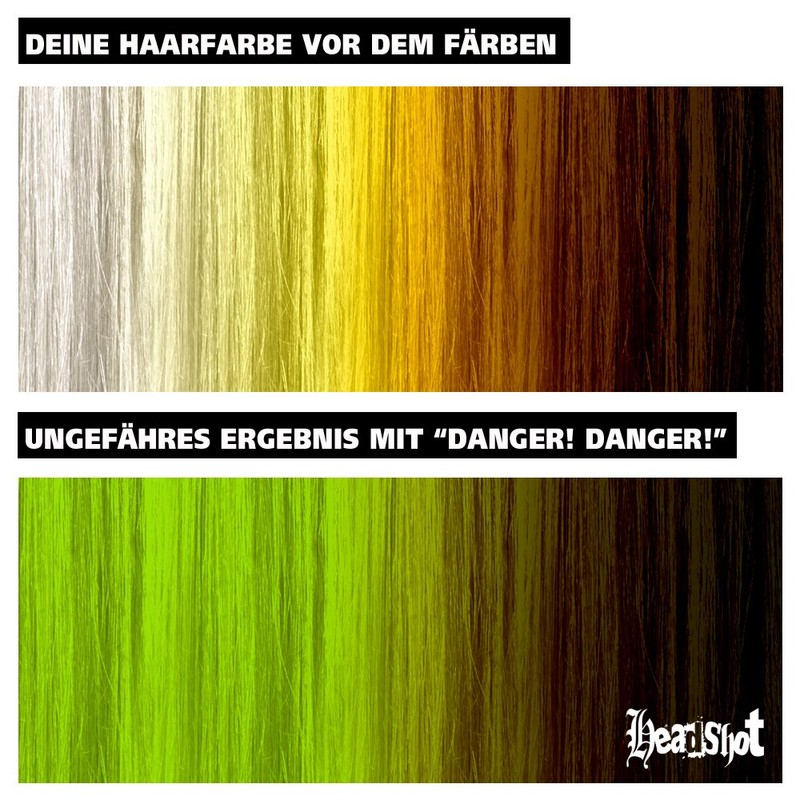 Headshot Danger! Danger! Green Hair Colour Semi-Permanent Hair Dye 150ml