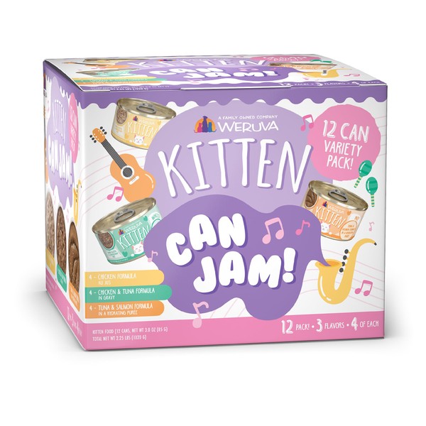 Weruva Kitten, Kitten Can Jam! Variety Pack, 3oz Can (Pack