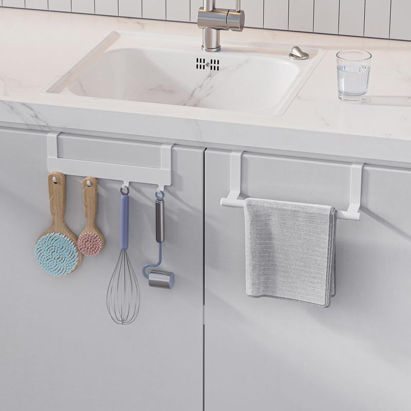 Hoisimdy Kitchen Towel Holder Over Cabinet Door Towel Rack Hand