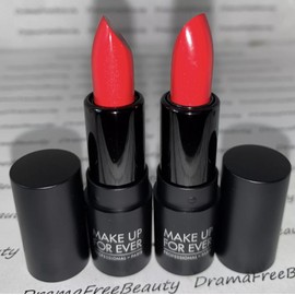 Make Up For Ever Rouge Artist RED Lipstick 402 UNTAMED FIRE Deluxe Minis Duo Lot