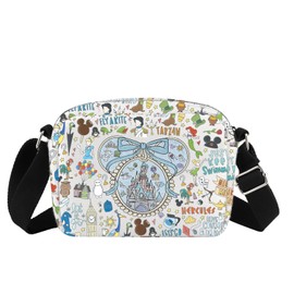 Princess Movie Gift Fairy Tale Castle Prince & Princess Cartoon Movie Inspired Gift Crossbody Bag (Princess Movie cb CA)