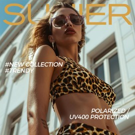 Sunier Sunglasses Men Women Polarized Blenders Eyewear Retro Classic Square Frame Shades SR003