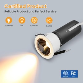 MOZUGUTAO Mini LED Recessed Downlight, 5W 3000K Warm White Recessed Lighting, Adjustable Angle Ceiling Light, Recessed Lighting with LED Driver(4 Pack)