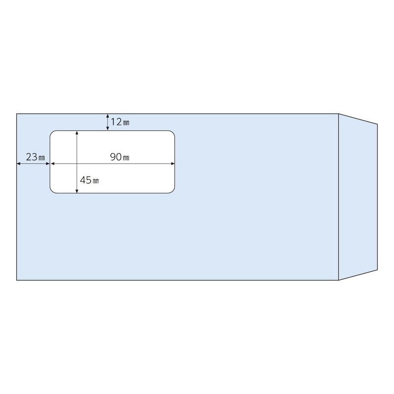 Hisago MF41 Window Envelopes, Oval No. 3, Aqua, 100 Sheets