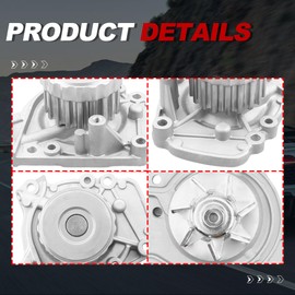 UNITHUB Engine Water Pump Automotive w/Gasket 135-2420 AW9419 Compatible for Honda Civic D17A1 D17A2 Acura EL 1.7L 2001 2002 2003 2004 2005