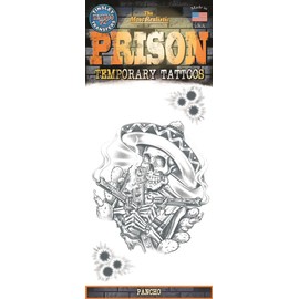 Tinsley Transfers Pancho Prison Temporary FX Tattoo, Black/White
