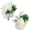 WEIERYUE WEIERYUE White Rose Wrist Flowers and Men's Corsage Wedding