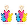 Aksod Easter Earrings Colorful Rabbit Bunny Egg Earrings Dangle Funny