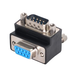 Cablecc DSUB D-SUB RS232 9PIN MALE TO FEMALE UP RIGHT ANGLED 90 DEGREE EXTENSION ADAPTER