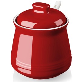 DAYYET Sugar Bowl with Lid and Spoon, 12 oz Ceramic Sugar Bowl with Spoon, Su...