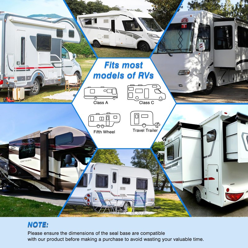 Maypott 35FT RV Slide-Out Seal D-Shaped Black Weather Stripping for