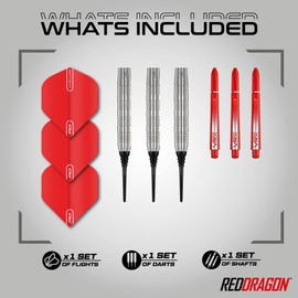 RED DRAGON Hell Fire 20g Soft Tip with Dart Flights and Dart Shafts