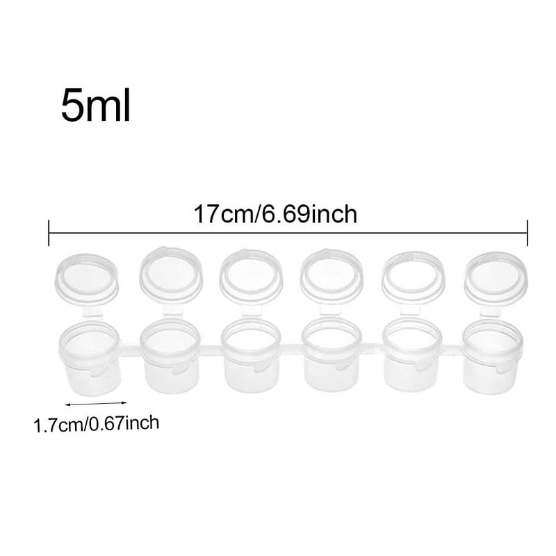 60 Pieces Empty Paint Cups with Lid, Mini Paint Pot