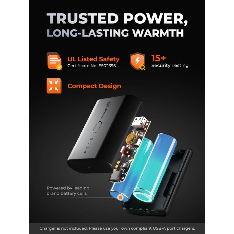 ORORO Men's 4 Heat-Zone Heated Jacket with USB-C Rechargeable Battery,