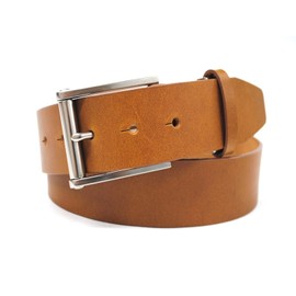 Bellabel Italian Buttero Cowhide Leather Belt, Made in Japan, Silver, Roller Pin, Buckle, Tanned Leather, 8 Colors Available, Camel