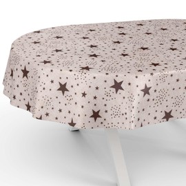 Fabric Tablecloth Washable Table Linen Tablecloth Cotton Polyester Stars Oval 180 x 140 cm Indoor/Outdoor Tablecloth