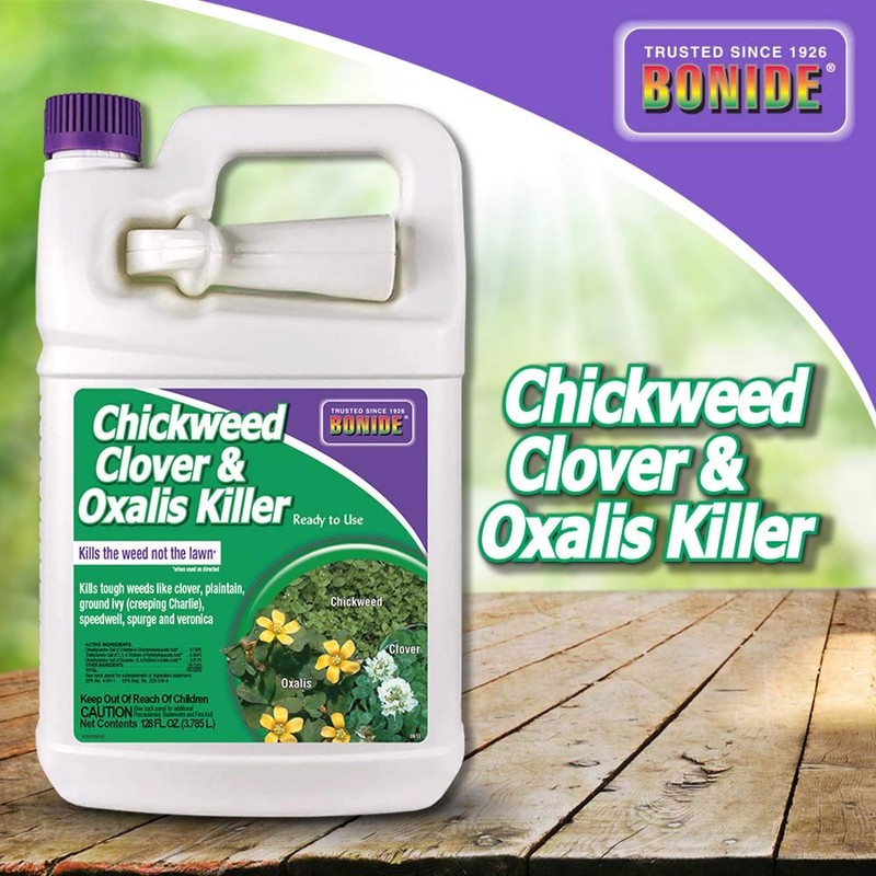 Bonide Chickweed, Clover & Oxalis Killer, 128 oz Ready-to-Use Spray,