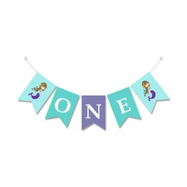 The Bash Affair Mermaid One Birthday Party Highchair Banner|Mermaid First Birthday Party Decoration 1St Birthday DecorDecoration One High Chair Sign Baby Supplies Girl