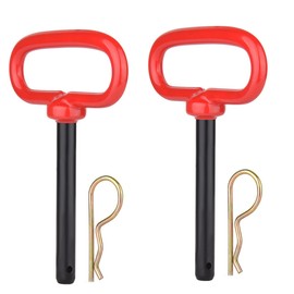 Comonc 3/8" x 4" Inch Trailer Hitch Pin and Clip Towing Hitchs Red Handle Hitch Pin Accessories for Tractors,Clevis Pin 2PCS