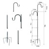 MIPON 2 Pack 78 Inch Double Shepherds Hooks for Outdoor