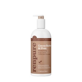 RENPURE Locion Corporal Cacao y Karité Ultra Hidratante | 24 oz, fórmula rica y sedosa, mejora barrera de humedad