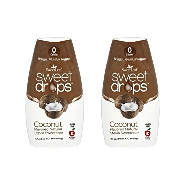 SweetLeaf Coconut Sweet Drops Liquid Stevia Sweetener (Pack of 2)