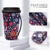 3-Pack Reusable Iced Coffee Sleeves, Fits 16-32 oz Cups, Insulated
