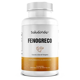 Fenogreco Puro 1500mg por porción (3 Cápsulas) | 200 Cápsulas | 100% Natural | S&V | Sin Excipientes, Sin Gluten, Sin OMG