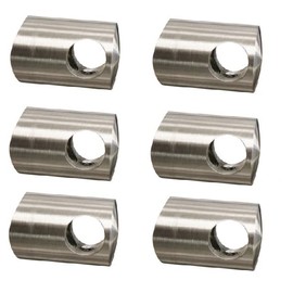 6 x Stainless Steel Cross Bar Holder Diameter Bar 12 mm Round Tube Diameter 42.4 mm V2A Truss Holder VA Stair Railing Stair Railing Balcony Railing Balcony Terrace (6Quer1242)