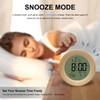 JoFomp Wooden Alarm Clock for Bedroom, 4'' LCD Nightlight Small