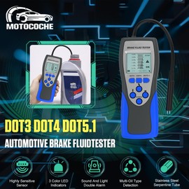 Brake Fluid Tester, High Precision Brake Oil Tester with LCD Screen Audible Alarm DOT3 DOT4 DOT5.1 Tester, Automotive Replacement Level Sensors