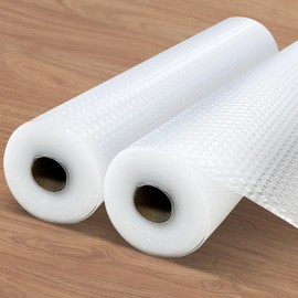 Cabinet Liner Waterproof 12'' x 20' x 2 Rolls Non Adhesive Durable Strong Grip Liner Washable Drawer Fridge Easy to Cut Racks