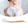 Lotion Applicator EVA Wooden Handle 4 Replaceable Pads Shower Brush