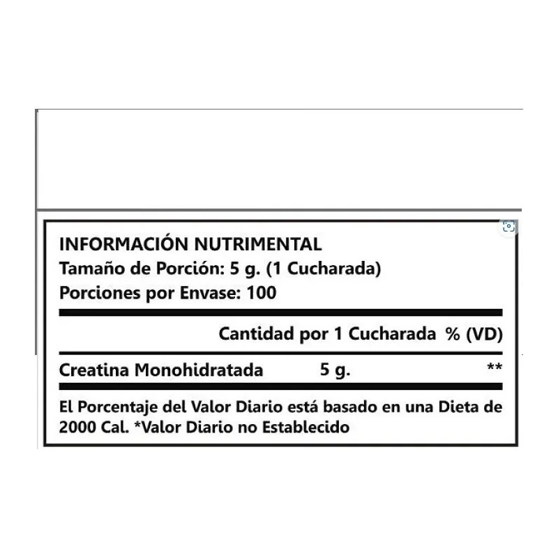 Inlabs Creatina Monohidratada Micronizada 100 Serv 500 Gr Sabor Sin