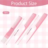 3PCS Teasing Combs for Women, Teasing Comb with Metal Pick,
