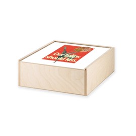 Fabulous Box aus Holz – Our Tulips Should Kiss Humor Zoomers Collage Botanische Natur Blumen Vintage Wortspiele (11 x 11 x 3,5 cm)