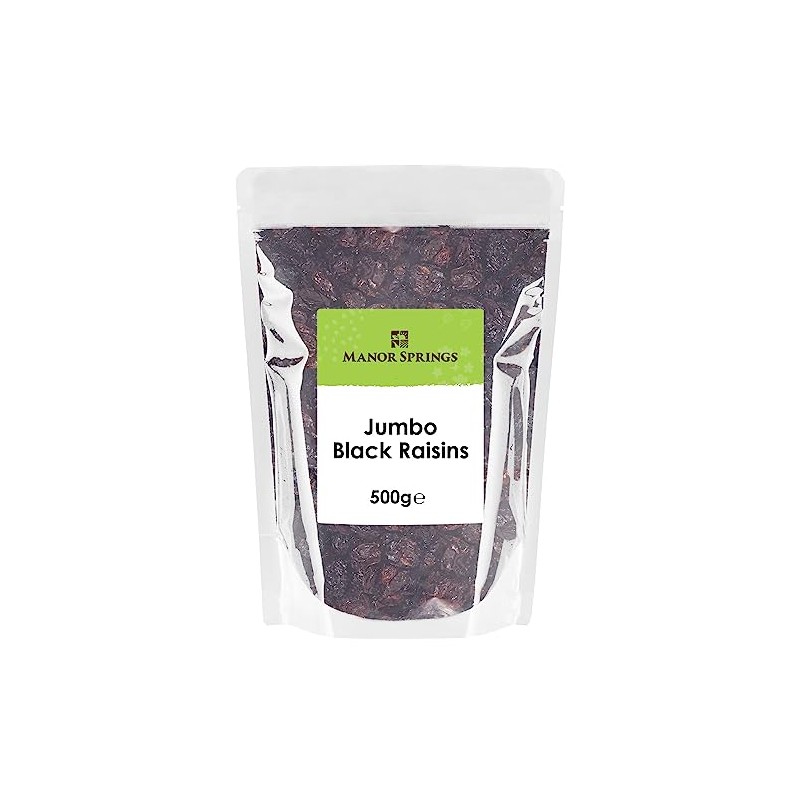 Jumbo Black Raisins 500g by Manor Springs