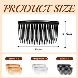 Hutrade 6-Piece Set French Twist Hair Pins, Premium Hair Comb for Inserting