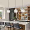 WYNEYET 3 Pack Globe Pendant Light, Brushed Nickel Hanging Ceiling