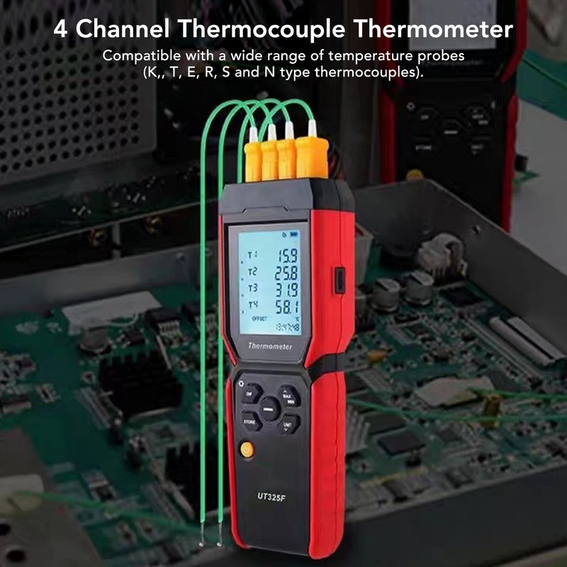 Temperature Thermocouple Thermometer High Accuracy 4 Channel Digital Thermometer for