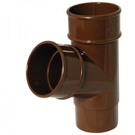 FLOPLAST 68mm Round 67 Degree Downpipe Branch - Brown