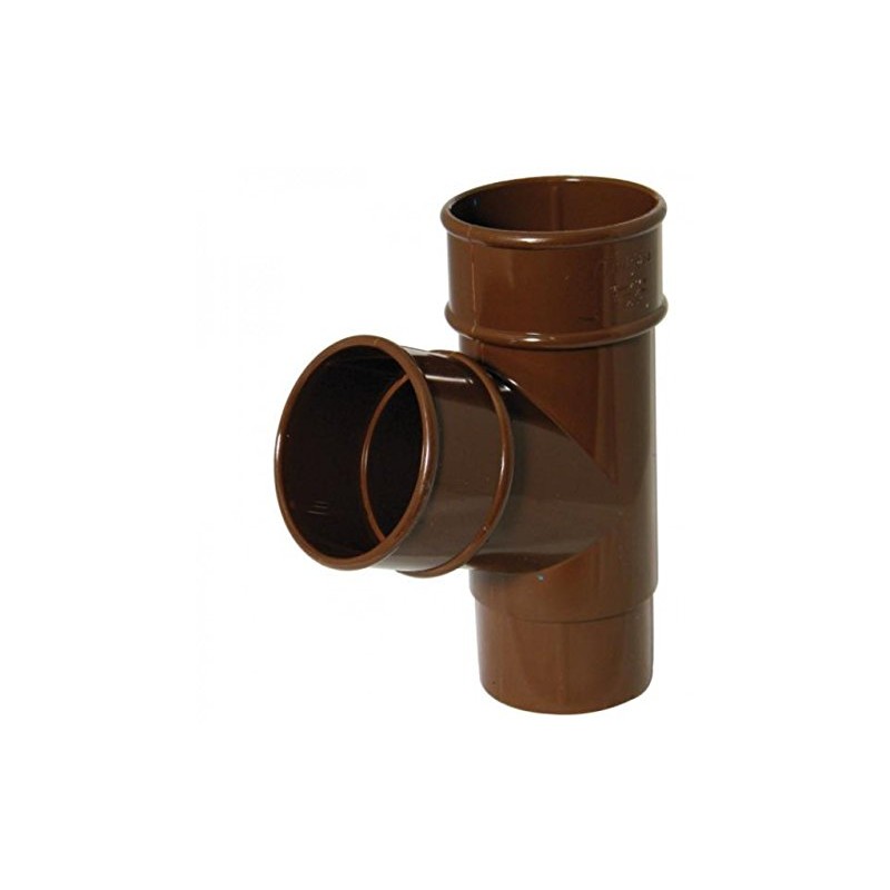 FLOPLAST 68mm Round 67 Degree Downpipe Branch - Brown