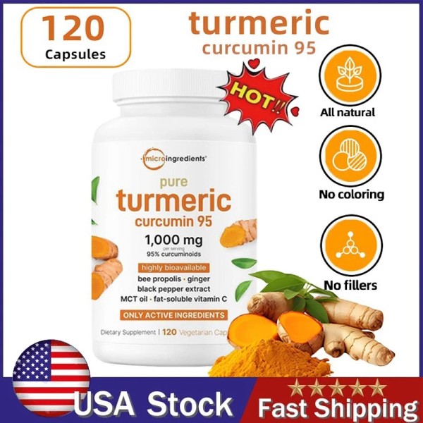 Unbranded Turmeric Curcumin 95% – 1000mg with Ginger, Black Pepper,
